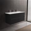 Inda Mobile bagno 120 cm Nero opaco con 4 cassetti e doppio lavabo in ceramica - Diamante