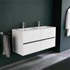 Inda Mobile bagno 120 cm Bianco opaco con 4 cassetti e doppio lavabo opaco - Diamante