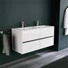 Inda Mobile bagno 120 cm Bianco lucido con 4 cassetti e doppio lavabo opaco - Diamante