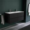Inda Mobile bagno 120 cm Nero opaco con 4 cassetti e doppio lavabo opaco - Diamante