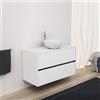Inda Mobile bagno 100 cm Bianco opaco con 2 cassetti e lavabo in appoggio - Diamante