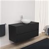 Inda Mobile bagno 120 cm Nero opaco con 2 cassetti e lavabo in appoggio - Diamante