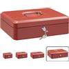 ARREGUI Elegant C9244 Cassetta di sicurezza con chiave per contare e trasportare denaro | Cassetta Portavalori in acciaio con vassoio Portamonete | Cassaforte portatile de 30 cm di larghezza | Rosso