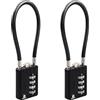 RESET-204 (2 Pack) Lucchetto a Combinazione a 4 Cifre con Cavo 10 cm | Ideale per Armadietti, Valigie, Zaini | Lucchetto con Cavo, Catena | Ø 5 mm | Antifurto | Combinazione, Armadietto, Bicicletta