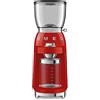Smeg, Macinacaffè CGF11RDEU, Livello di Macinatura Regolabile, 30 Step di Macinatura, Contenitore Chicchi Caffè da 350g, Quantità di macinatura regolabile, con Sistema Antistatico, 150W, Rosso