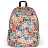 Legami - Zaino Per Scuola - My Backpack, Cartella Scuola Foderata e Imbottita, Zaino Scolastico Chiusura a Zip, Tasca Interna per Laptop e Tablet, Zaino Viaggio 32 L, 35 x 45 x 20 cm, Travel Stickers