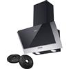 Ciarra CBCB6736C Cappa Aspirante Inclinata 60cm - Classe A++ - 350m³/h - 3 Velocità - Filtri a Carbone Inclusi - Scarico o Ricircolo - Nera