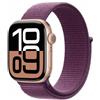 Apple Watch Series 10 GPS 42mm Rose Gold Aluminium Case with Plum Sport Loop - I