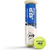 DUNLOP Pallina da tennis ATP Tour, per sabbia, campo duro e erba, 4 palline