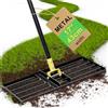 Colwelt Rastrello livellatore per prato, liuto con impugnatura ergonomica curva da 195 cm, rastrello livellatore per prato, per terreno erboso, livellatore per prato da giardino per livellare