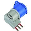 Electraline 80958 Adattatore Spina Italiana Grande 16A Presa Industriale IEC con Coperchio Adatto per Camper, Campeggio, Caravan, Barca, Cantiere, Grigio