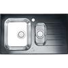 Alveus 1123823 GLASSIX UP 20 Lavello cucina incasso in vetro con gocciolatoio, Nero