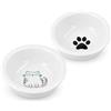 Navaris Set 2X Ciotola Cane Gatto Ceramica - Scodella 360ml Ø14,5cm per Cibo Secco Umido Acqua Croccantini - Ciotoline Cani Gatti Animali Domestici