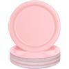 PARTY GO Piatti Carta Rosa 50 Pezzi 23cm, Stoviglie per Feste usa e Getta Eleganti per Compleanno, Nuziale Doccia, Fidanzamento, Matrimonio