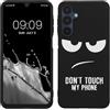 kwmobile Cover Compatibile con Samsung Galaxy A16 5G - Custodia in Silicone TPU - Cover Protettiva Soft Case - Don't touch my phone bianco/nero