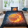 ZHUICHENG Ghiaccio e fuoco basket Set Copripiumino Con Stampa 3D Stampa Set Di Biancheria Da Letto Con Copriletto in Microfibra Copripiumino Soft Chic 2 Pezzi Per Adulti E Ragazzi singolo（135x200cm）