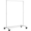 SONGMICS Stand Appendiabiti in Metallo, Attaccapanni con Ruote e Ripiano, Portata fino a 90 kg, Design Industriale, per Camera da Letto, Cabina Armadio, Bianco HSR061W01