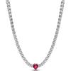 PANDORA Moments 393549C01-40 - Girocollo a forma di cuore, in argento Sterling con cristalli artificiali, 40 cm, 40cm, Argento sterling, Pietra mista