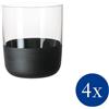 Villeroy & Boch SET 4 BICCHIERI WHISKY, MANUFACTURE ROCK NERO
