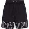 Moschino Bermuda Uomo In Felpa Con Maxi Logo Nero