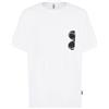 Moschino T-Shirt Uomo Tinta Unita Con Taschino e Stampa Bianco