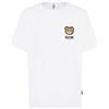 Moschino T-Shirt Uomo Tinta Unita Con Logo Bear In Rilevo Bianco