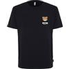 Moschino T-Shirt Uomo Tinta Unita Con Logo Bear In Rilevo Nero