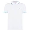 Sun68 Polo Small Stripes On Collar S/S Bianco