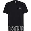 Moschino T-Shirt Uomo Tinta Unita Maxi Logo In Contrasto Nero