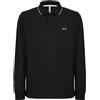 Sun68 Polo Small Stripes On Collar Nero