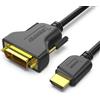 BENFEI Cavo da HDMI a DVI 1,8 m, Bi direzionale DVI-D 24+1 a HDMI Adattatore ad Alta velocità Supporto 1080P Full HD Compatibile per Raspberry Pi, Roku, Xbox One, PS4 PS3, Scheda Grafica