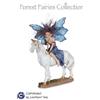 FATE LES-ALPES FOREST FAIRIES FATA SEDUTA SU UNICORNO 27cm IN RESINA 019 3019