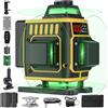 ENRIPRT Livella Laser Autolivellante 16 Linee, 4 X 360 °Livello Laser Autolivellante Verde, laser verde display di potenza, 2 x Batterie, Autolivellante,Luminosità regolabile,Telecomando,Base Magnetica