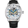 Stührling Orologio automatico scheletrato da uomo Original con cinturino in pelle stampata alligatore e quadrante scheletrato