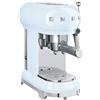 Smeg, Macchina da Caffè Espresso Manuale ECF01PBEU, Cappuccino System, Thermoblock, Alloggiamento Tazze Grandi e Funzione Caffè Doppio, Serbatoio Acqua da 1 L, Dimensioni Compatte, 1350W, Azzurro