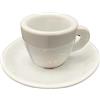 BORELLA SRL Set 6 Tazzine Tazze Caffè in Porcellana con Piattini Bianche Laura