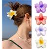 LunarCharm 4 pezzi Fermagli per Capelli a forma di Fiore Colorati, Fermaglio Antiscivolo in Acrilico Carino per Capelli Spessi e Sottili, Decorazione per Capelli a Forma di Fiore