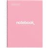 Miquelrius - Quaderno A4, Notebook Emotions, 80 Fogli da 90 g/m², Griglia 5 mm, 1 Striscia di Colore, Spirale Microforata, Taccuino a Scacchi, Copertina Extra Rigida, 4 Fori, Rosa