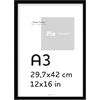 Pix FRAMES Cornice Foto - 29,7x42 cm (A3) - Portafoto da Parete Legno - Elegante Cornici da Parete - Porta Foto da Muro - Classico Quadretti da Parete - Moderno Portafoto - Nero