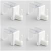 Byour3 - Set 4 pz Supporti per Tende Senza Forare - Gancetti Trasparenti regolabili per Bastoni a pressione Vetro Gancio x tende SENZA Bucare infisso - Gancini tende NO FORO (Bianco, da 15 a 26mm)
