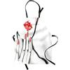 ABAKUHAUS Labbra Grembiule, Red Nails e arrossì Cheeks, Comodo per la Cucina Unisex con Collo Regolabile per Cucinare Cuocere Arrostire e Giardinaggio, Charcoal Grey Bianco