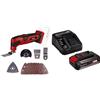 Einhell Utensile multifunzione a batteria TC-MG 18 Li-Solo Power X-Change + Einhell Pxc Starter Kit 18 V, Batteria 2,5 Ah E Caricabatteria Power X-Change, Nero Rosso, 10 x 15 x 11.3 Cm