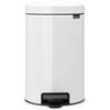 Brabantia Pedal Bin Newicon Pattumiera a Pedale, Secchio Interno in Metallo, Bianco, 12 lt