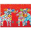 Maxwell & Williams Asciugamano da Tè con Stampa di Cuori D'Amore E Animali con disegno Happy Moo day, 100% Cotone, Rosso, 50 X 70 cm