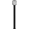Eglo Ravello Lampada a Stelo, 1 Luce, per Esterni, Moderna, Attacco E27. IP44. in Acciaio Zincato di Colore Nero e Plastica in Bianco