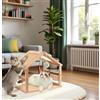 LitaiL Cuccia per gatti in legno con tavola tiragraffi in sisal, lunghezza 41 cm, a forma di casa, tiragraffi per gatti, per la protezione del divano, in legno massello, Cat Scratcher
