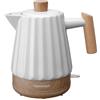 Concept Birdy RK0090 - Bollitore elettrico in ceramica da 1,5 l, elegante, colore bianco, con dettagli in legno, 1500 W, tecnologia STRIX, tripla sicurezza, risparmio energetico, facile da pulire
