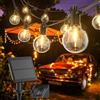 Kawaya Catena Luminosa Esterno Solare 10m Catena Luci Esterni USB Ricaricabile 5 Modalità con 15+1 Lampadine LED Impermeabile Lucine da Esterno Decorazione per Giardino Matrimonio Bianco Caldo