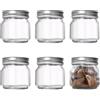 Zimoer Set di 6 Barattoli in Vetro con Coperchio 250ml - Contenitori Ermetici Trasparenti per Marmellata, Miele, Spezie, Yogurt, Dolci - Barattolini Multiuso per Cucina e Fai-da-Te