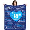 ACAROMAY Regali di Compleanno per 18 Anni Ragazzo Adolescente 18 ° Compleanno Coperta Regali per Lui Uomo Compleanno Decorazione Coperta Divano Biancheria da Letto Coperta 130x150cm (18 Anni-Lui)